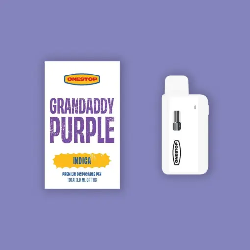 One Stop 3ml Disposable Vape Pens - Granddaddy Purple (Indica)